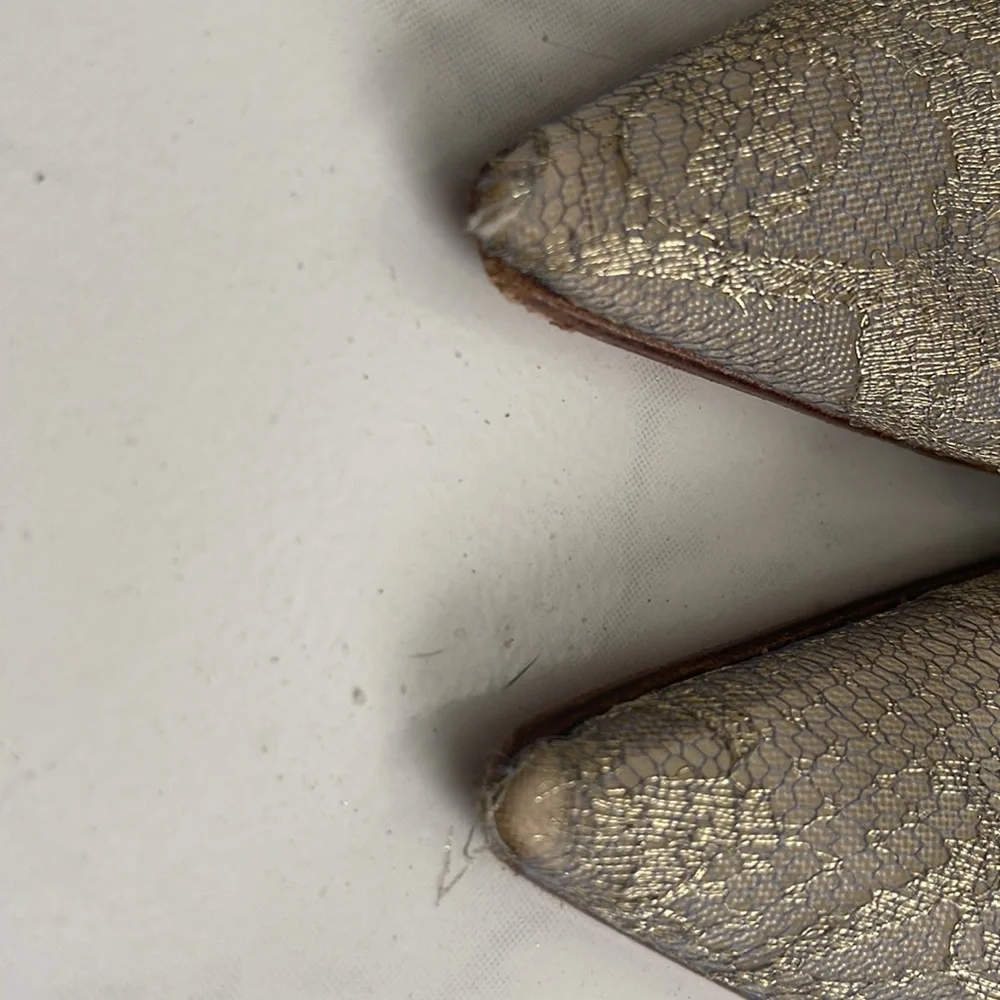 Authentic Christian Louboutin | Size 37 EU / Size 7 US | Silver Lace Slingback - Picture 9 of 11